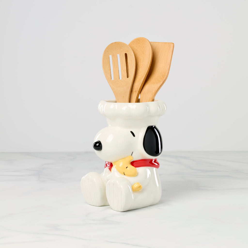Chef Snoopy Figural Utensil Crock 4-Piece Set