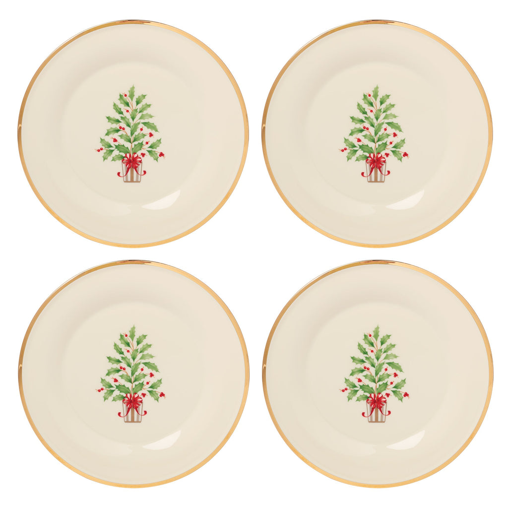 Holiday Tree Accent Plates, Set of 4