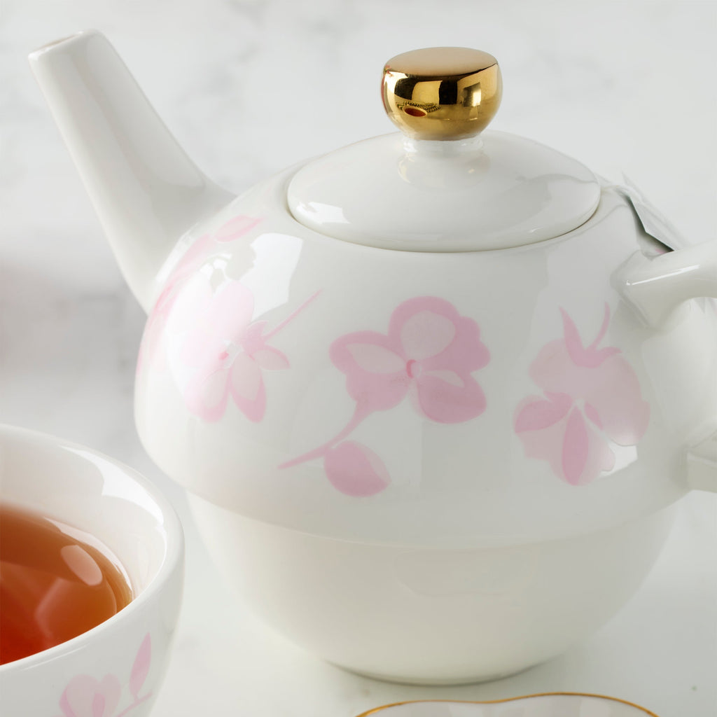 Spring Pansies Tea For One with Tea Bag Holder
