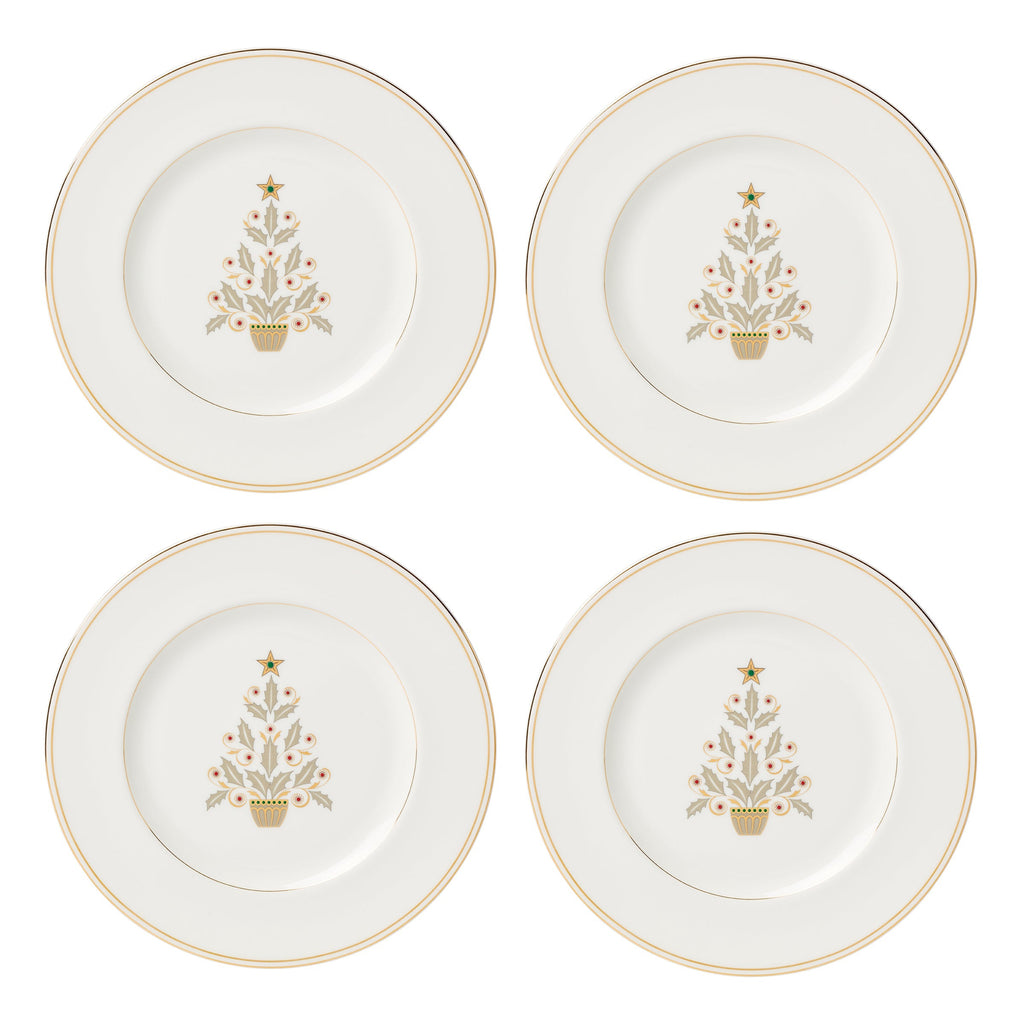 Federal Gold Tree Accent Plates, Set of 4