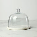 White Marble and Glass Cloche