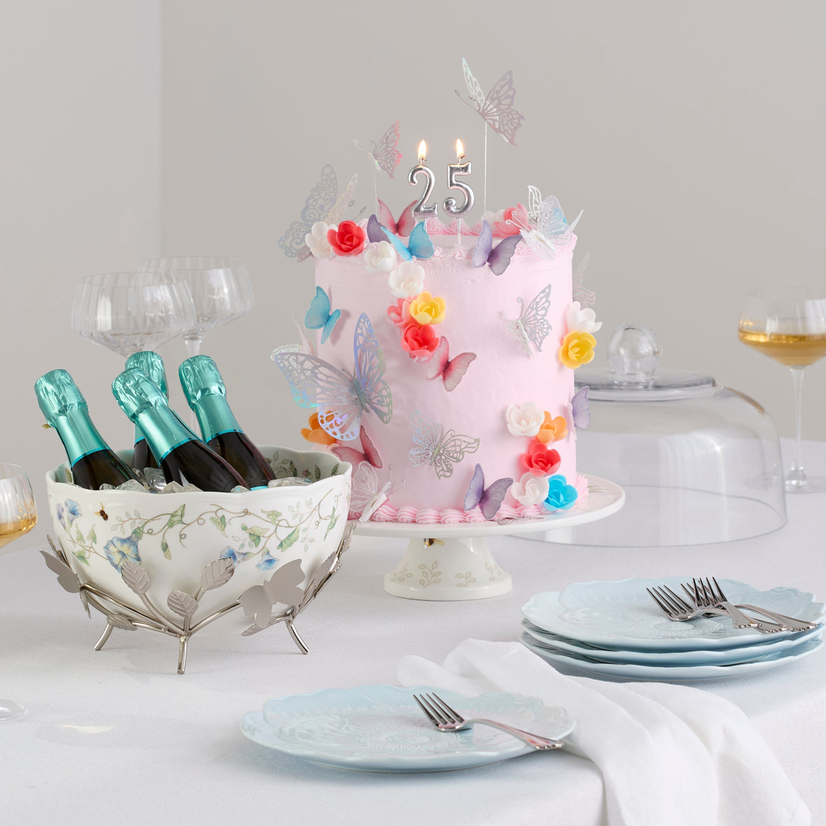 Butterfly Meadow 25th Anniversary Bowl with Stand