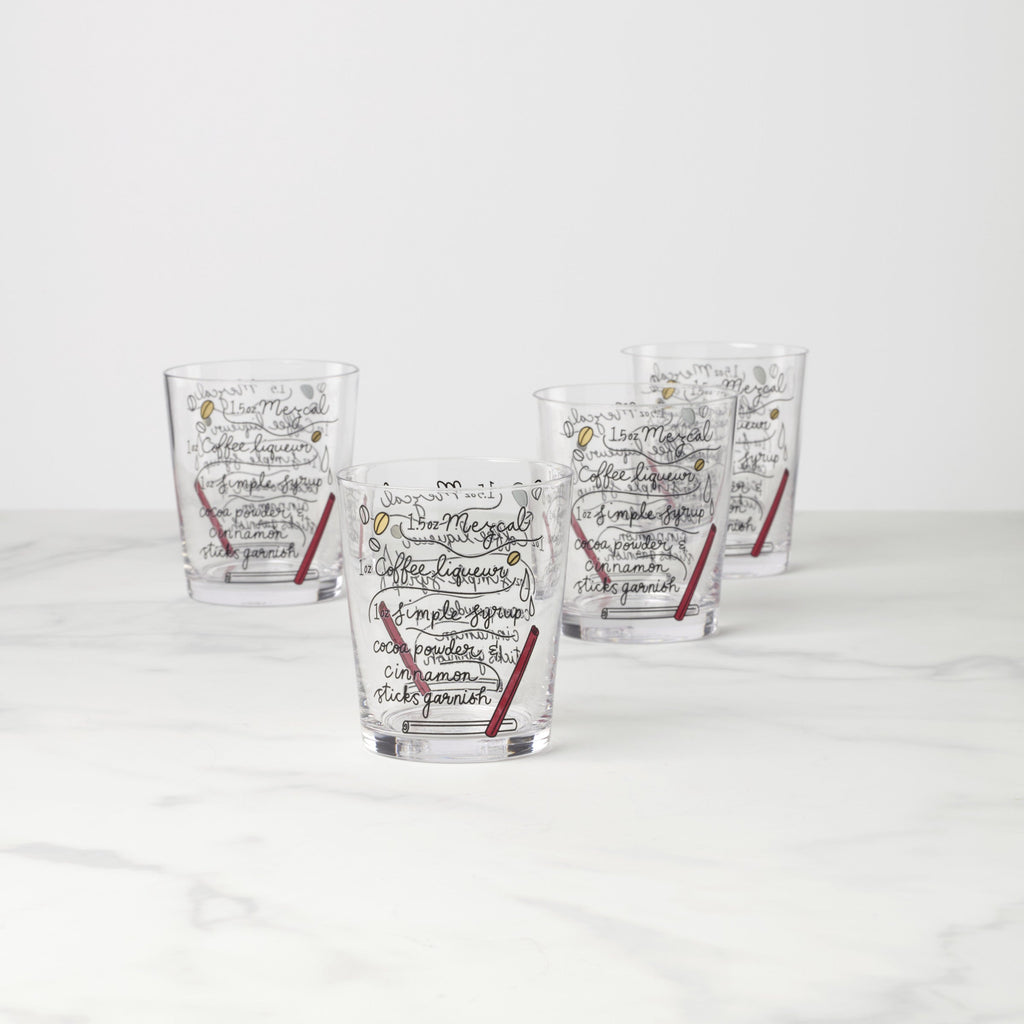 Make Merry Double Old-Fashioned Glasses, Set of 4