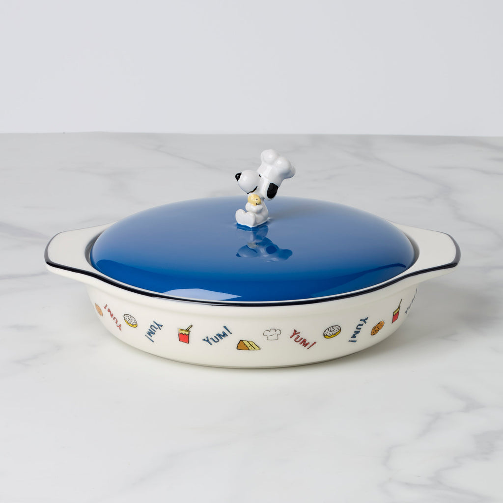 Chef Snoopy Covered Casserole Dish