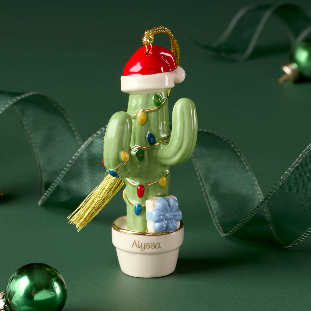Personalized Christmas Cactus Ornament