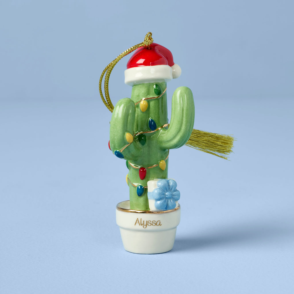 Personalized Christmas Cactus Ornament