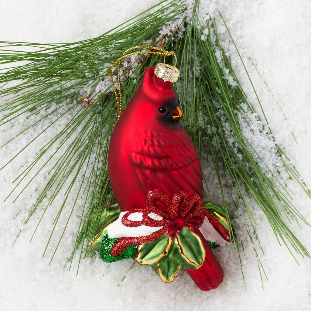Blown Glass Cardinal Ornament