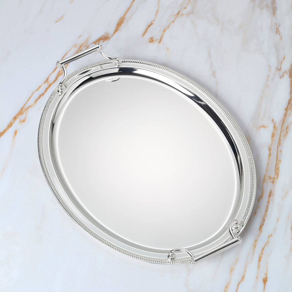 Gallery Oval Silverplate Tray with Handles