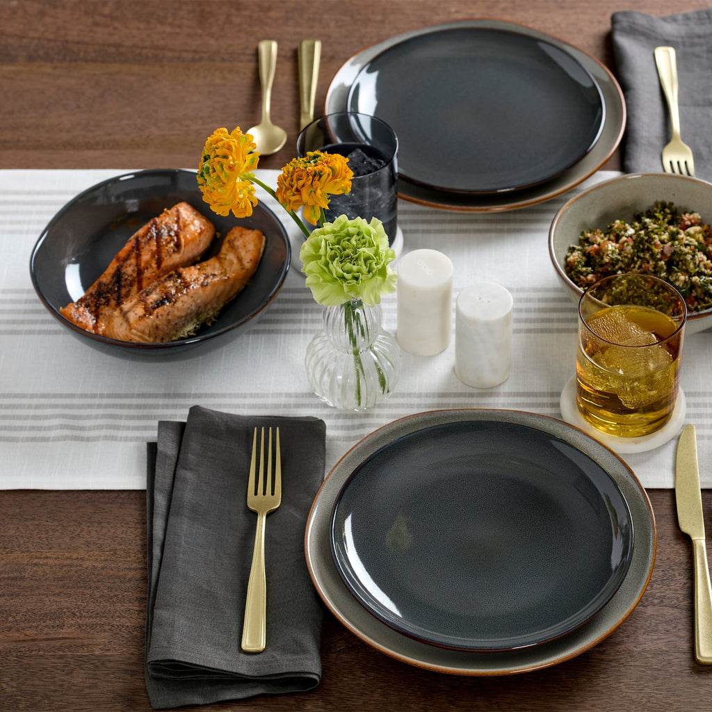 Organic Shades Gray 12 Piece Dinnerware Set