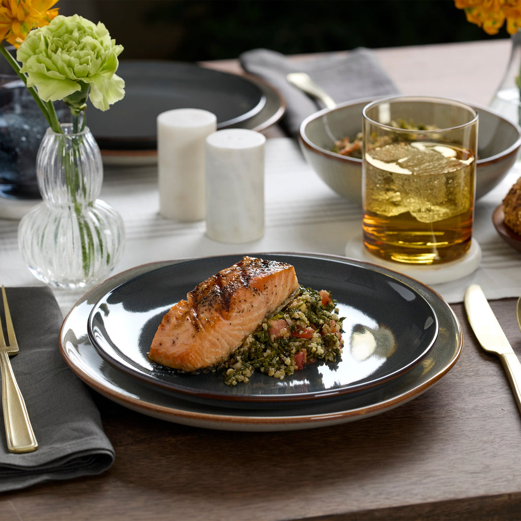 Organic Shades Gray 12 Piece Dinnerware Set