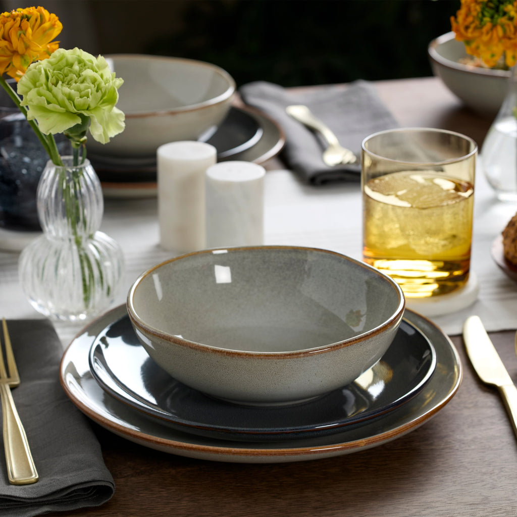 Organic Shades Gray 12 Piece Dinnerware Set