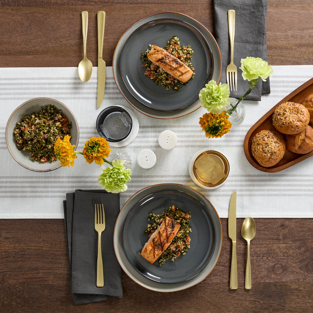 Organic Shades Gray 12 Piece Dinnerware Set