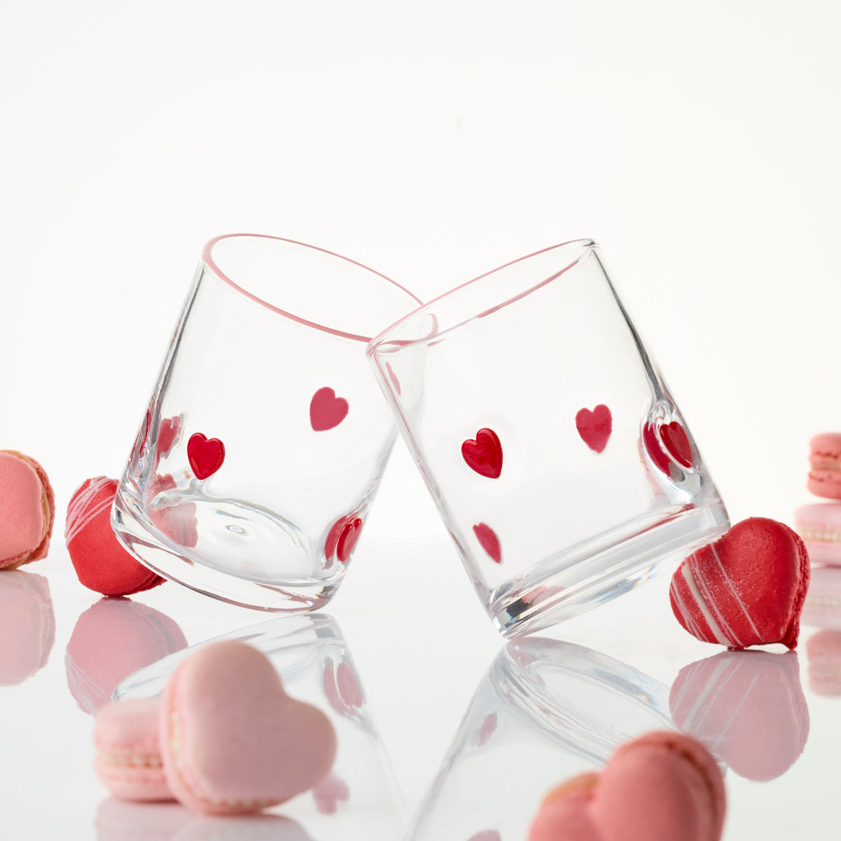 24 Seven Heart-Embossed Tumblers, Set of 2