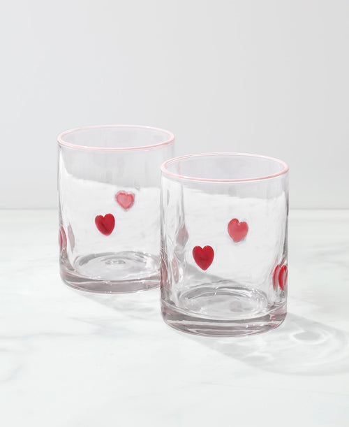 24 Seven Heart-Embossed Tumblers, Set of 2