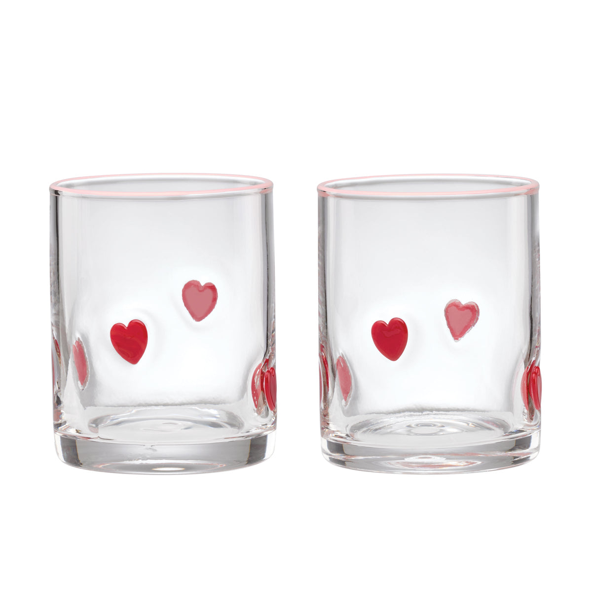 24 Seven Heart-Embossed Tumblers, Set of 2