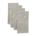 French Perle Linen Embroidered Dinner Napkins, Set of 4