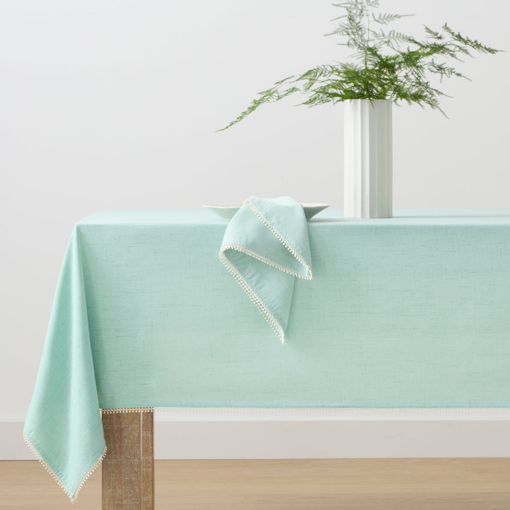 French Perle Solid Ice Blue 60x102 Tablecloth