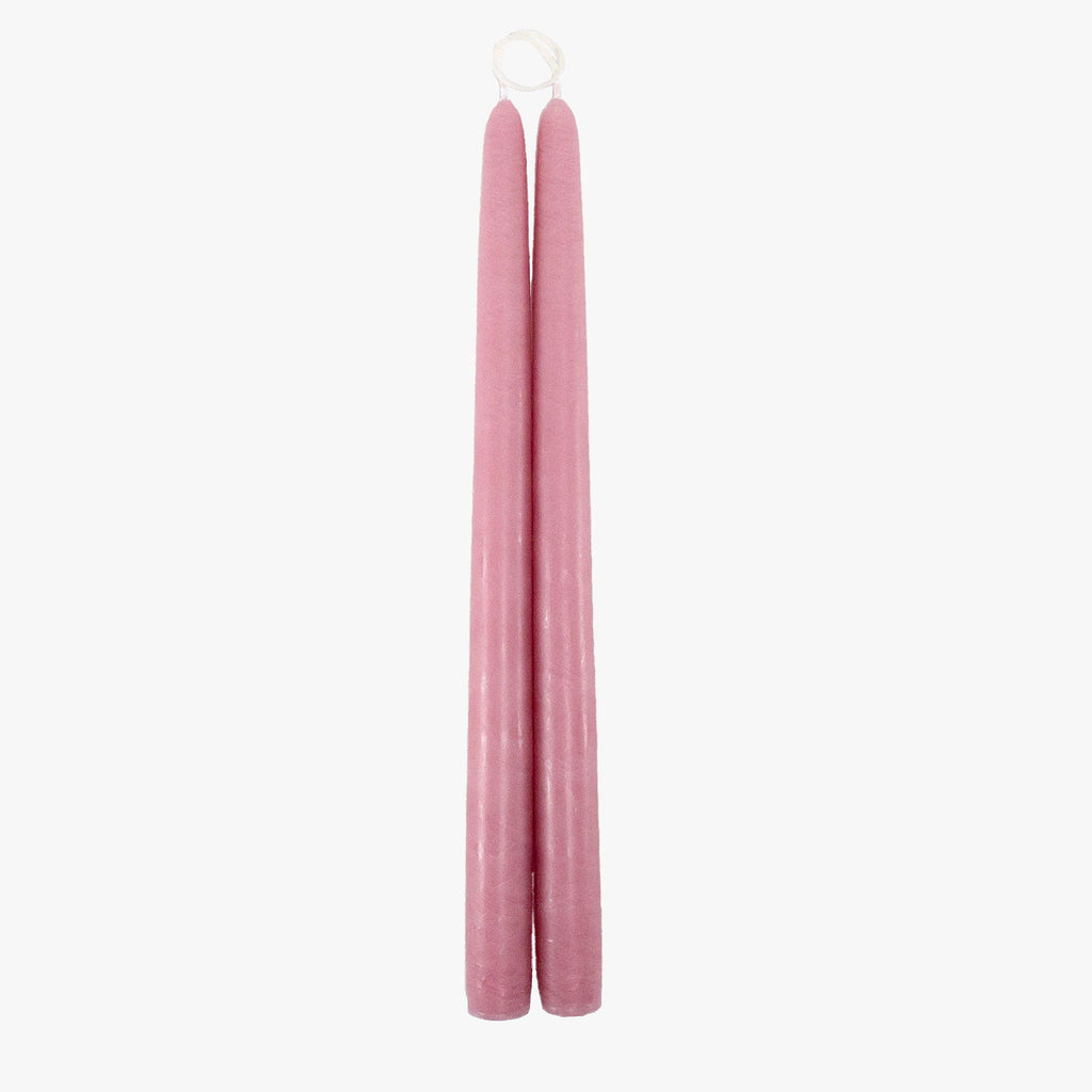 Dripless Vintage Rose 12" Taper Candles, Set of 2