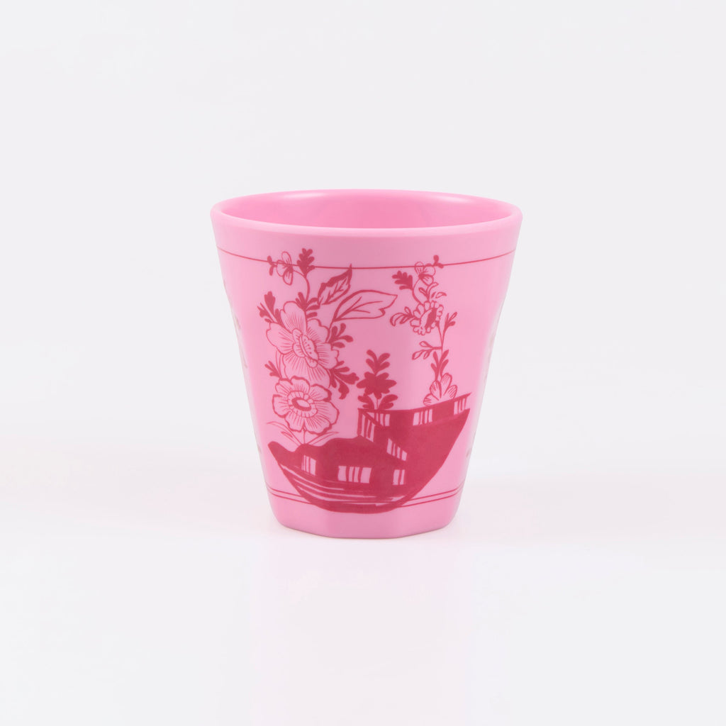 Pink Vintage Botanical Reusable Cups, Set of 4