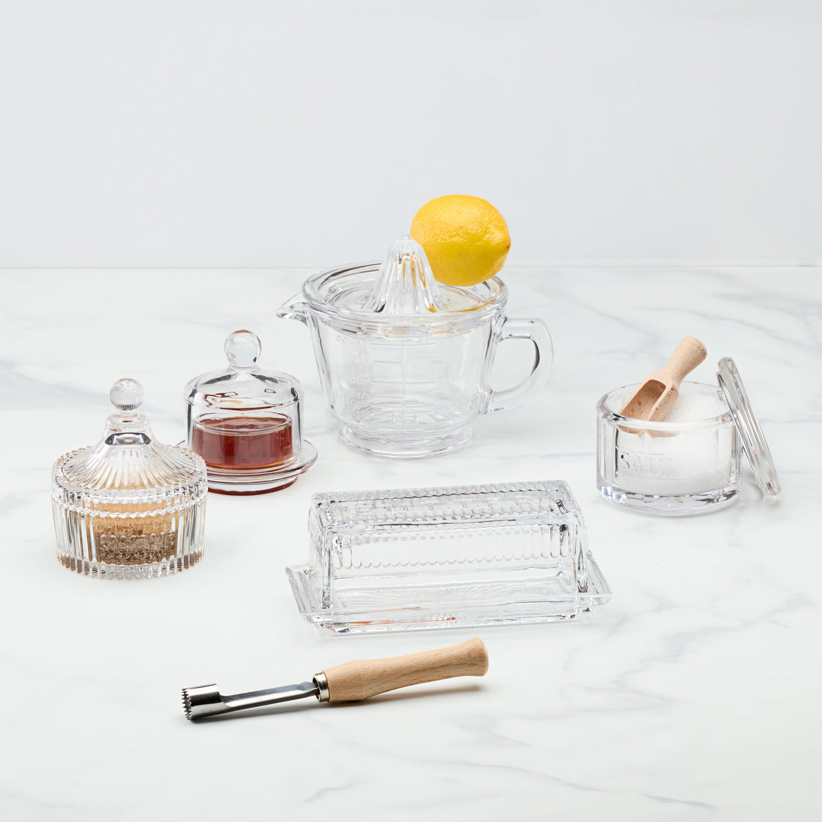 Glass Salt Pot with Scoop