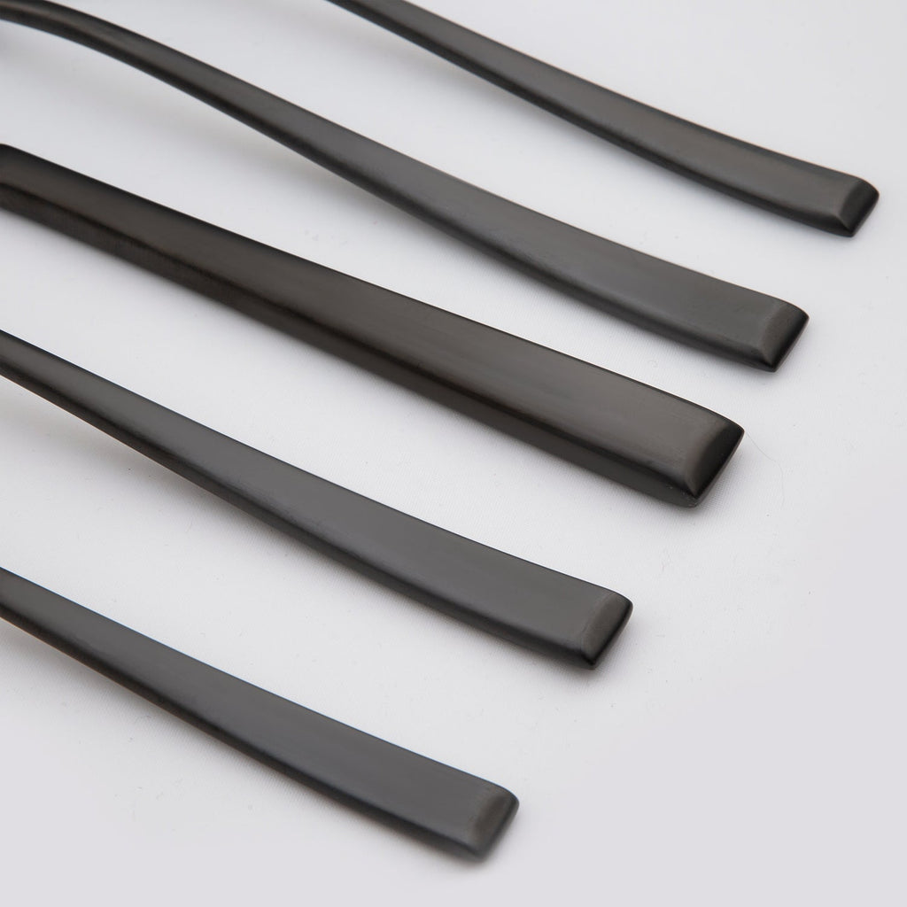 Marlise Black Satin 20-Piece Flatware Set