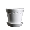Kobenhavner Glazed Mineral White 16cm Pot with Saucer