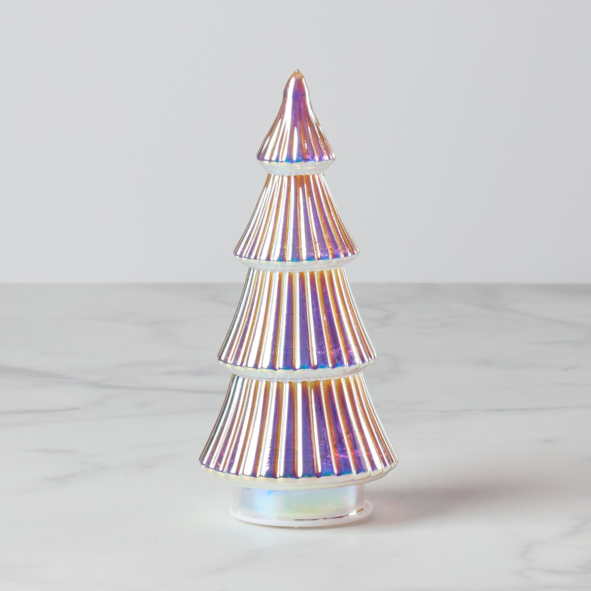 Led Lit Iridescent Glass Holiday Tree