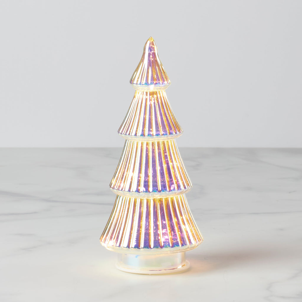 Led Lit Iridescent Glass Holiday Tree
