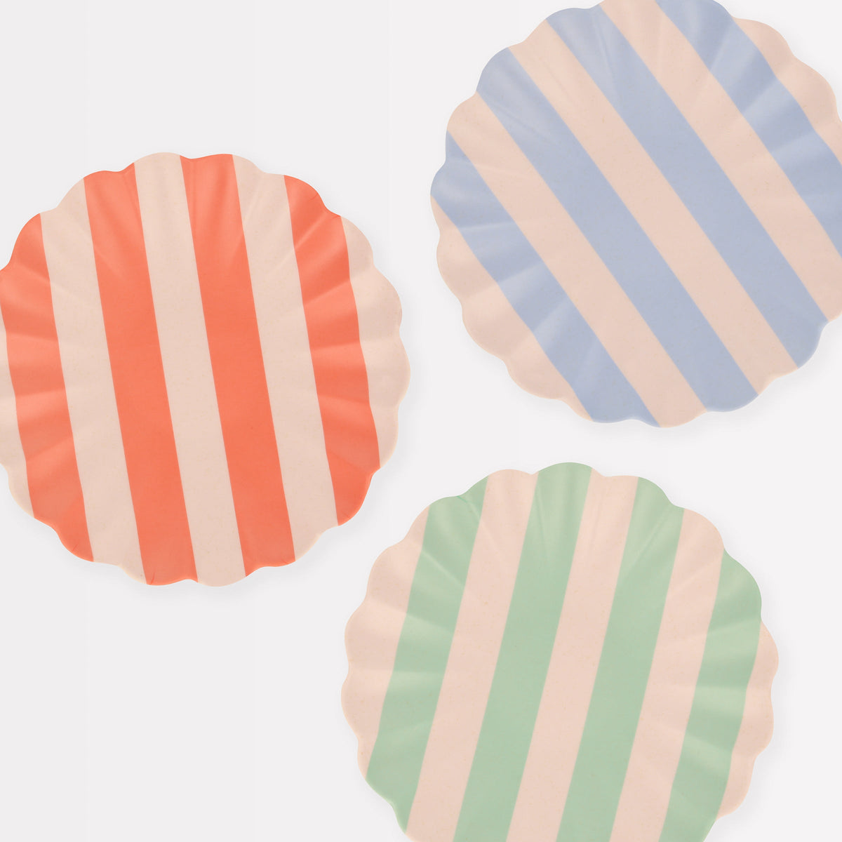 Stripey Assorted Bamboo Small Plates, Set of 6