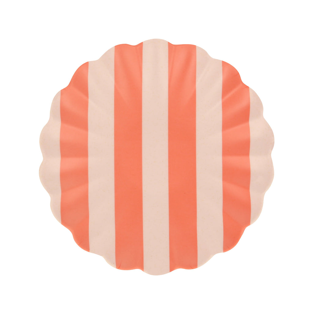Stripey Assorted Bamboo Small Plates, Set of 6