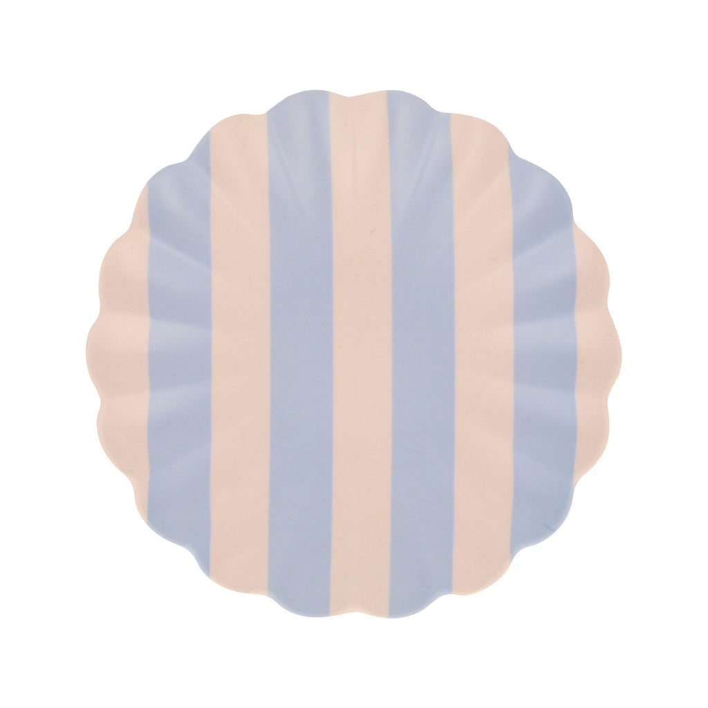 Stripey Assorted Bamboo Small Plates, Set of 6