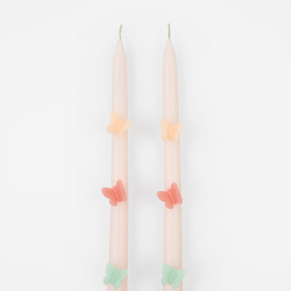 Butterfly Taper Candles, Set of 2