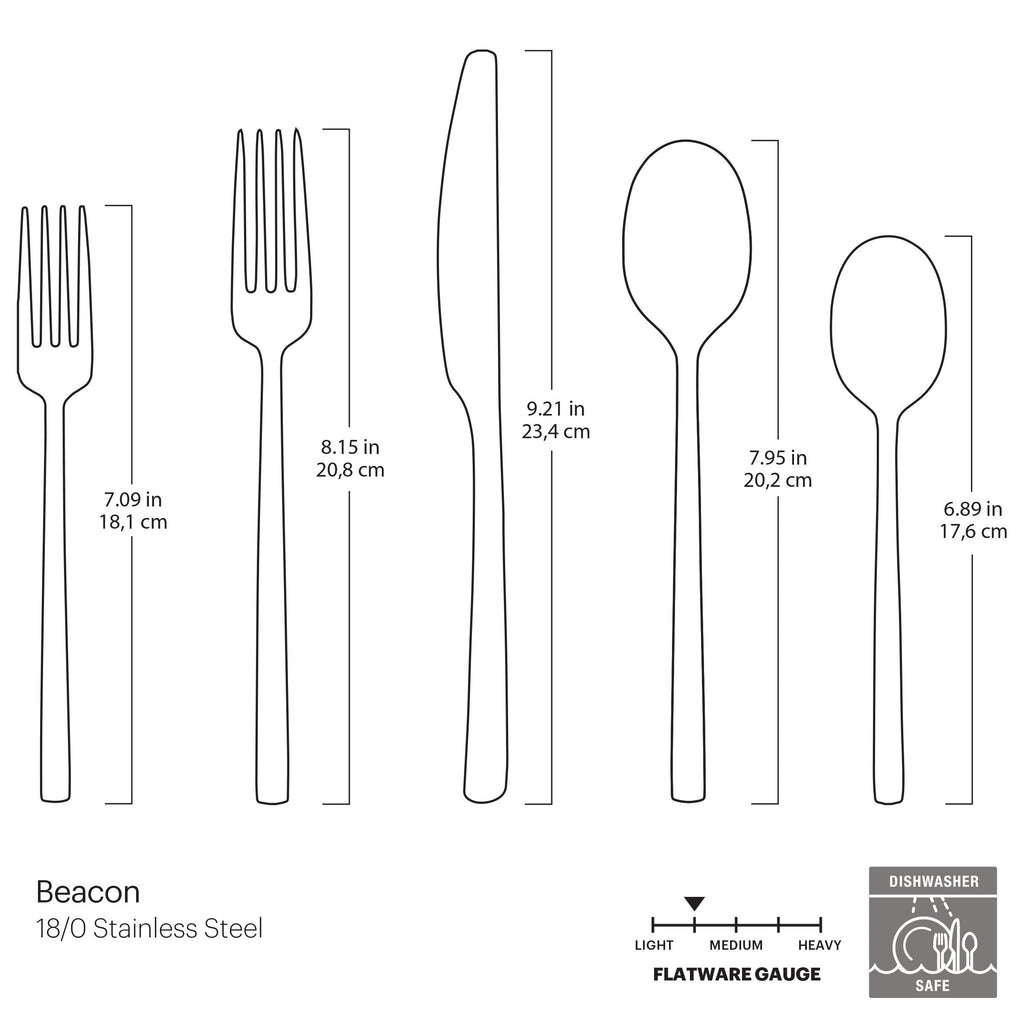 Beacon Champagne Satin 20-Piece Flatware Set