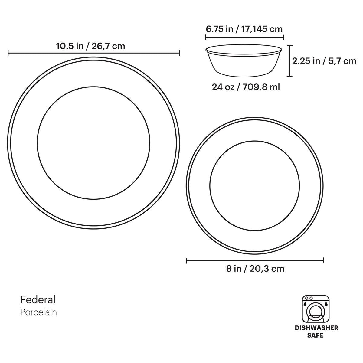 Federal Gold 12-Piece Dinnerware Set